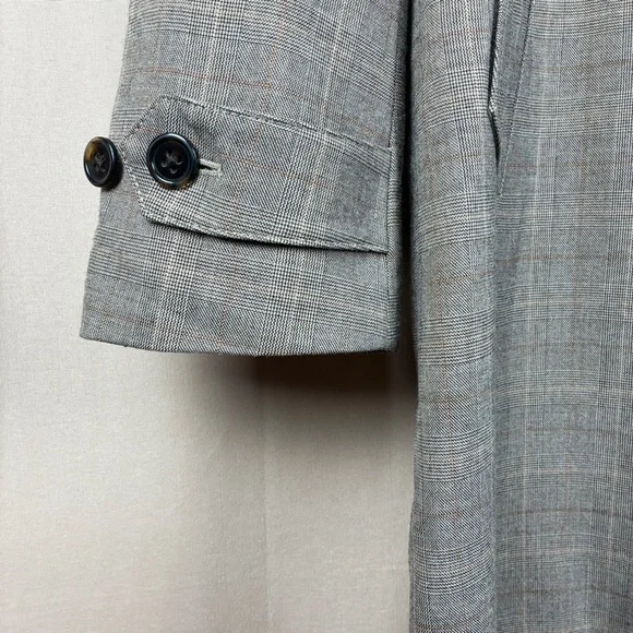 Banana Republic Mens Plaid Wool Blend Coat L Tailored Quiet Luxury Dark Academia - Picture 4 of 16